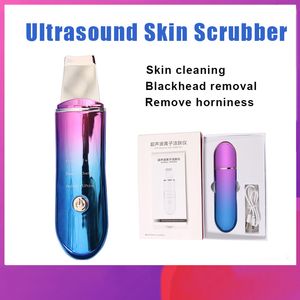 Ultradźwiękowy Akumulator Ultradźwiękowy Scrubber Twarz Cleaner Peeling Wibrację Odsuwanie Urządzenia do czyszczenia twarzy Urządzenia do oczyszczania domu