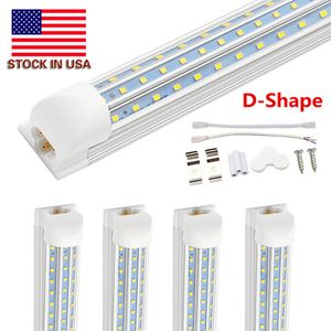 Üçlü Sıralı D Şekilli 4ft 8ft LED Tüp Işığı 60W 120W V Şekilli Entegre LED Tüpler AC 100-305V