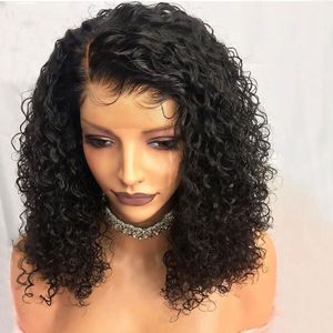 Bob Curly Wig 13x4 Lace Front Human Hair Wigs para Mulheres Negras Cabelo Remy Brasilado Preparado com Baby Hair5827383