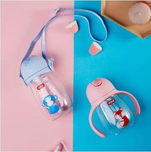 Original Xiaomi youpin Kalar 210ml Portable Children Feeding Cup Baby Kids Drinking Water Bottle BPA Free - Pink A 30101