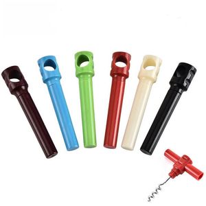 Apribottiglie Vite per vino rosso Semplice acciaio inossidabile Non arrugginito Cavatappi in plastica Maniglia per barra Forniture Utensile da cucina LX2203