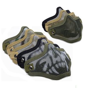 Açık Taktik Airsoft Mask Çekim Yüz Koruma Gear V1 Metal Çelik Tel Mesh Yarı Yüz No03-001