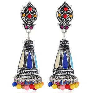 Fashion-Bell Diamonds Dangle Örhängen för Kvinnor Western Hot Sale Bohemian Holiday Style Alloy Rhinestone Pärlor Mode Örhängen Smycken