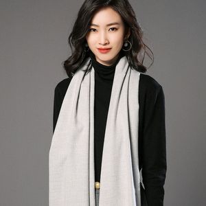 Partihandel - Mode höst vinter långa tofsar cashmere halsdukar kvinnor ren färg kvinnlig vuxen kvinnor ull halsduk