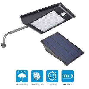 Luzes solares LEDs ao ar livre Sensor de movimento LED de alta qualidade Sensor sem fio Luz de parede 11000mAh Lâmpada de rua