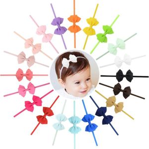 20 teile/los Baby Mädchen Elastische Haarbänder Haar Zubehör Design Kinder Kleine Schöne Fliege Stirnband Bogen-Knoten Ripsband bogen Kopfbedeckungen