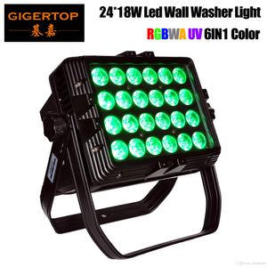 Gigertop TP W2418 x W RGBWA UV In1正方形の形のLEDの壁の洗濯機ライトTyanshine LED PCSの高電力の防水IP65