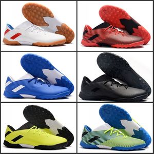 Mens Indoor Soccer Cleats Shoes Nemeziz 19.3 Fg Messi Football Boots Torsion System Chaussures 360 Agility Knit Chuteiras De Fut