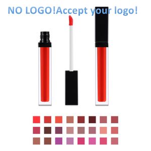 Senza marchio! Lucidalabbra a tubo quadrato trasparente Rossetto liquido color metallo opaco Lucidalabbra impermeabile a lunga durata accetta il tuo logo