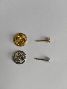 Chiodi da 12mm chiusura a spillo Oro Argento ottone fermacravatta tac farfalla pin back frizione per risultati di gioielli spille tenda265Y