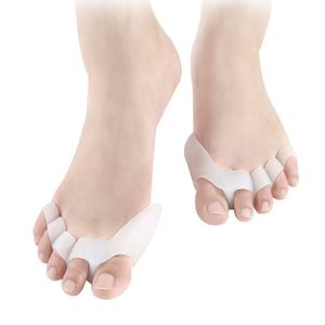 100pairs / lot Silikon Burun Ayırıcı Yumuşak 5 delik Hallux Valgus Düzleştirici Ortodonti Parmak Kapak Ayak Bakım Aracı