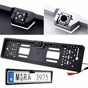 Freeshipping car 1 set Waterproof High-definition and 170 degree 4 LEDs Europe License Plate Frame with Rear View Camera