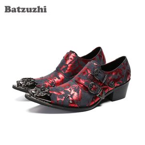 Batzuzhi 한국어 유형 남성의 신발은 하이힐 정장 가죽 드레스 신발 뾰족한 발가락 비즈니스 / 파티 및 결혼식 신발 남성 6.5cm!