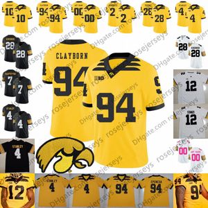 2020 Iowa Hawkeyes # 7 Reggie Brzydki 84 Nick Easley 10 Mekhi Sargent 43 Josey Jewell 94 AJ Epenesa 2 Peyton Mansell Koszulka piłkarska