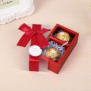 100 pz/lotto 2 Griglia Macaron Box Bakery Box per Biscotti Biscotto Imballaggio Al Cioccolato Scatole di Carta Regalo di San Valentino