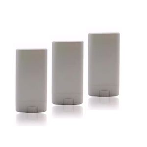 Kapak ile 50 adet 15ml 15g Boş Oval Dudak Tüp Plastik Beyaz Katı Parfüm Deodorant Konteynerleri Taşınabilir Makyaj Ruj Tüpler