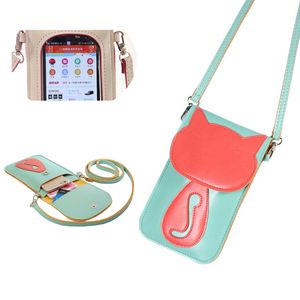Leather Small Crossbody Bag Lightweight Cell Phone Purse Smartphone Wallet Travel Shoulder Strap Handbag for Women