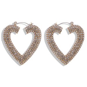 Wholesale-New trendy fashion luxury designer sparkle colorful diamond rhinestone cute lovely heart stud earrings for woman