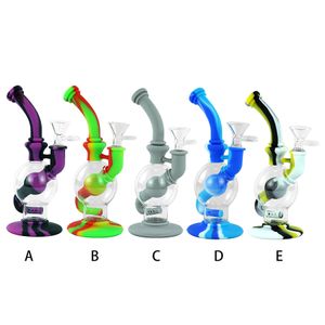 Nova forma de bola colorida DAB sonda vidro tubo de água bong Erva de silicone tubulações de água cachimbo de água Sisa