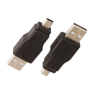 Wholesale Black USB 2.0 A Male to Mini 5 Pin Male Plug Coupler Converter Adapter Connector