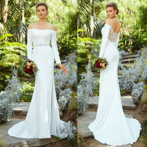 Long Sleeve Mermaid Wedding Dresses Kitty Chen Spaghetti Straps Side Split Bridal Gowns Sexy Lace Back Court Gown Plus Size Wedding Dress