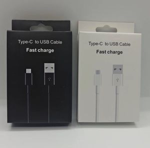 Typ C USB-kabel Android Fast Laddningsladd Sync Data Charger Adapter för Samsung Galaxy S8 S9 S10 Not 7 8 9 10 Med Retail Package Box