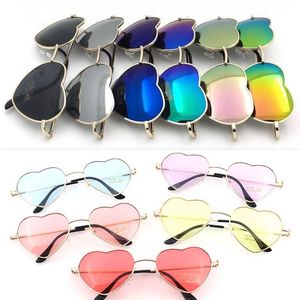 Designer Sunglasses Heart Fashion Sun Glasses Love Shape Metal 15 Different Colors Gold Frame Spring Hinge Women Eyeglasses