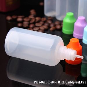 Veloce 50ml spedizione PE plastica contagocce bottiglie vuote e olio liquido per E succo di vapore 1000pcs / lot