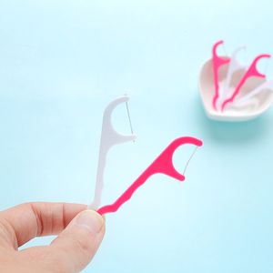Чистка зубов зубной нитью Чистые зубочистки Одноразовые зубочистки Пластиковые зубочистки Чистый уход за полостью рта см Белый Розовый