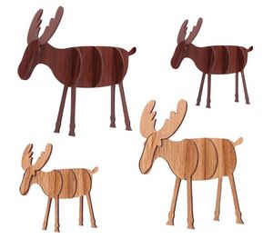 DIY Wooden Elk Ornaments Juldekoration Ornaments Barnens gåvor Hjort för Home Bars Shopping Malls Festivt hänge