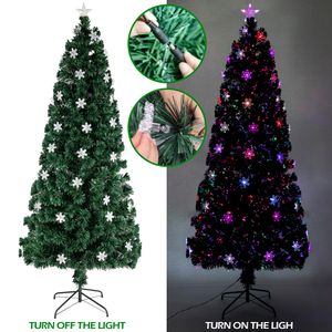 Optical Fiber großhandel-6FT kleinen LWL Weihnachtsbaum PVC Menschen verursachten feine Füße Weihnachtsbaum mit Regal Lieferung Feiertagsdekoration grün US