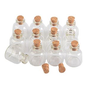 100 Einheiten ml Mini transparente Glas Korken Flaschen Glasphiolen Gläser leeren Speicher Wishing Flaschen Dekorative