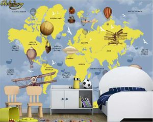 Beibehang Nach Foto Tapete Wandbild Cartoon Welt Karte Hintergrund tapeten für wohnzimmer wand papers home decor