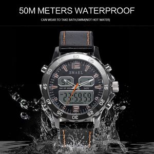 Sport Watches Waterproof Genuine Dual Display Quartz WristwatchesCool Man Clock Fashion Smart Digital Watch LED Men 1281