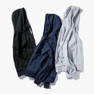 Erkek Casual Zip Up Hoodie Ceket Yarım Fermuar Düz Kapüşonlu Kazak 2018 Yeni Moda Sonbahar Katı Kapüşonlu Cep Tops M-3XL