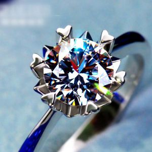 Оптово New Big Promotion 100% Solid Silver Ring Set 1 Ct Сона CZ Diamant обручальное кольцо Реальные 925 серебряные кольца для женщин
