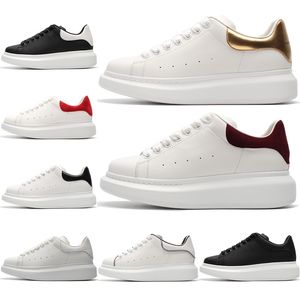 2021 Designer Men Women Casual Shoes Black White Red Gold Leather Flat Fashion Designers Trainer Sneakers Size 36-44