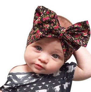 Bohemian Printed Bow Headband for Baby Girls - Elastic Flower dog bows and bandanas with 4 Desigs - WZW-YW2070