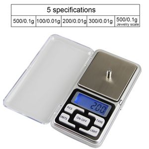 Electronic LCD Display Mini Digital Scales 100/200/300/500g X0.01g Pocket Jewelry Weight Scales High Accuracy Weigh Balance