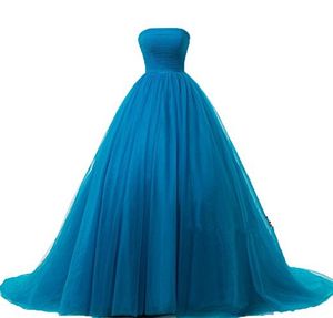2019 nuevo vestido De fiesta azul Vestidos De quinceañera con cuentas hasta el suelo celebridad vestido De fiesta Formal Vestidos De 15 Anos QC1289