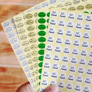 9*13mm oval QC pass label checking items passed marking sticker in high quality stock clear adhesive stickers