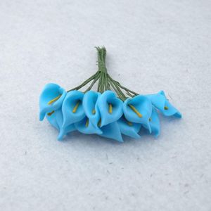 Simulato Calla Lily Foglia singola Mini Manuale Manuale Fiore di seta Scatola di caramelle per matrimoni Fiori decorativi in schiuma 8 8hyE1