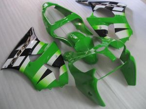 Injektionsfeuding Bodywork för Kawasaki Ninja 2000 2001 2002 ZX-6R ZX6R 636 ZX 6R 00 01 02 Grön vit Fairing Body Kit KC34