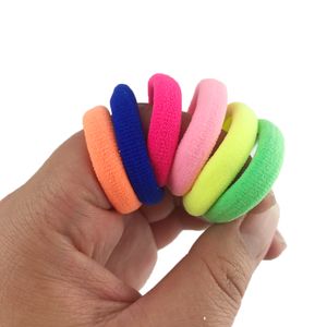 Bandes de cheveux élastiques en nylon couleur néon coréen, 4cm, anneau sans couture pour femmes, gomme forte, chouchous, accessoires cadeaux, nouvelle collection coréenne