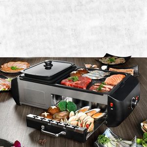 GAOPINZHIHOT POT BBQ One-Pot Home Korean-Style Kokande kan separeras Stekgrillmaskin Multi-Function Electric Baking Pan Baki