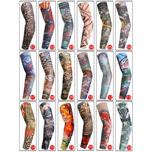Fashion Vogue Women Men Unisex Tattoo Sleeves Outdoor Sport Cycling Hiking Sunscreen Arm Protection Stocking Temporary Fake Tattoo