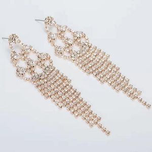 Partihandel Tassel Bridal Bröllop Dangle Örhängen för Kvinnor Lyxig designer Blommor Bling Diamant Danling Örhängen Förlovnings Smycken Kärleksgåva