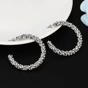 Orecchini a cerchio ghiacciati alla moda per le donne designer di lusso cerchi colorati con diamanti bling cerchio orecchini huggie regalo di gioielli in oro bianco nero