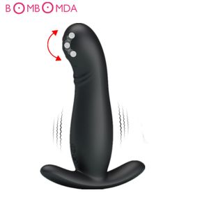 7 Speed ​​Tickling Anal Vibrator för Man Prostata Massager med stark sugkopp Anus Butt Plug Anal Beads Pluggar Erotiska Sexleksaker Y19061302