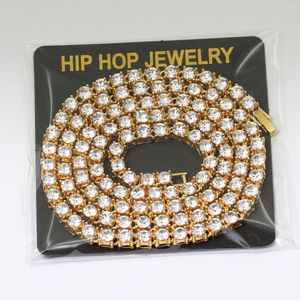 5,5mm bling bling colar strass tênis cadeia de tênis mens hip hop jóias moda colar gargantilha longa link corrente de ouro prata cor